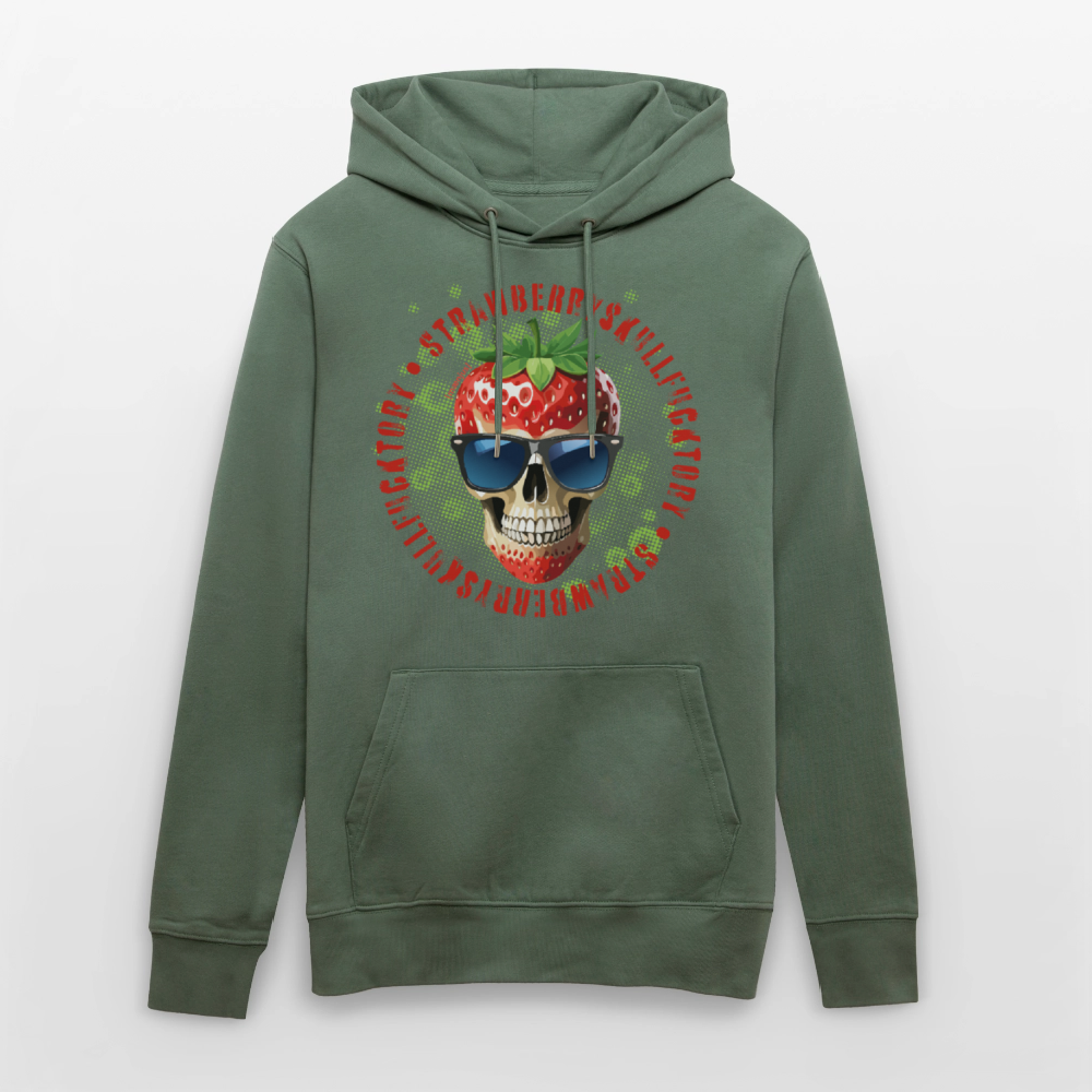 Unisex Hoodie mit STRAWBERRY SKULL PRINT - Tanngrün