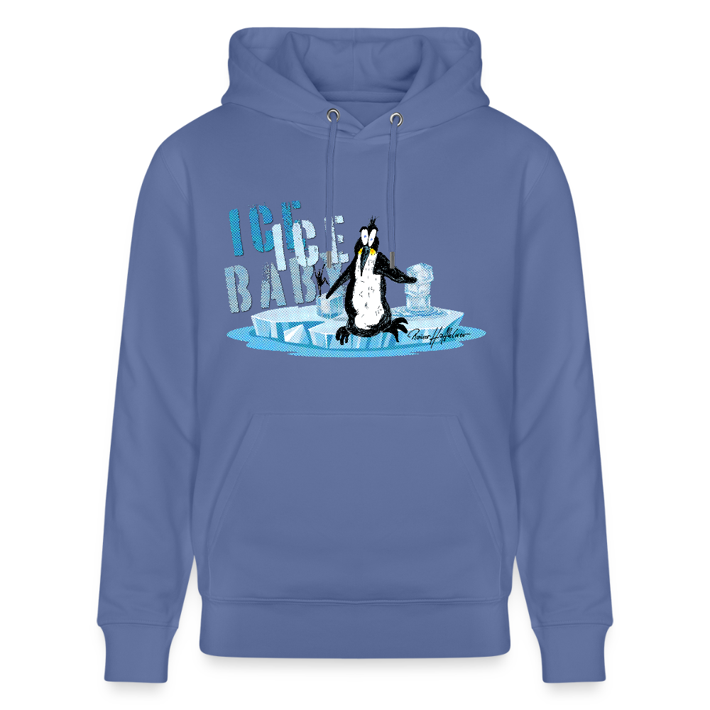 Unisex Bio-Hoodie mit ICE ICE BABY PINGUIN PRINT - Blau