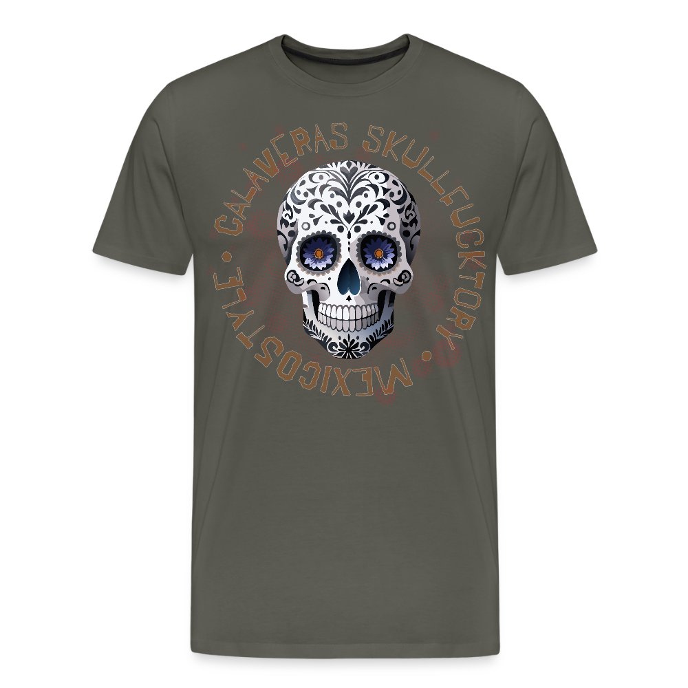 Männer Premium T-Shirt mit CALAVERAS SKULL PRINT - Asphalt