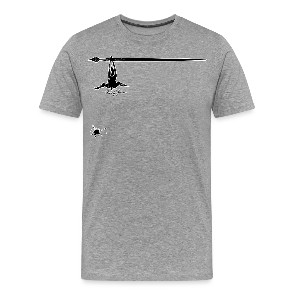 Männer Premium T-Shirt mit MÄNNLES PRINT - Grau meliert