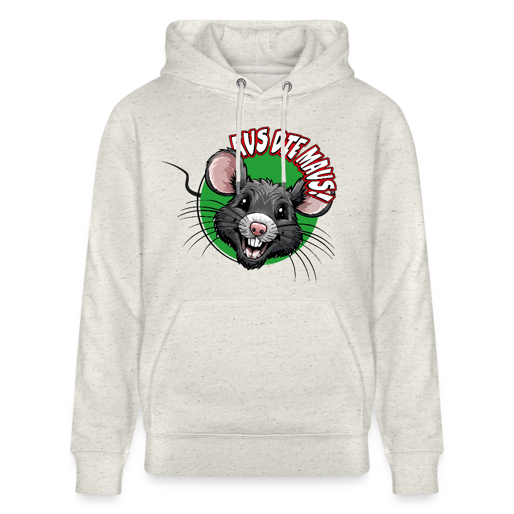 Unisex Hoodie mit AUS DIE MAUS PRINT - Beige meliert