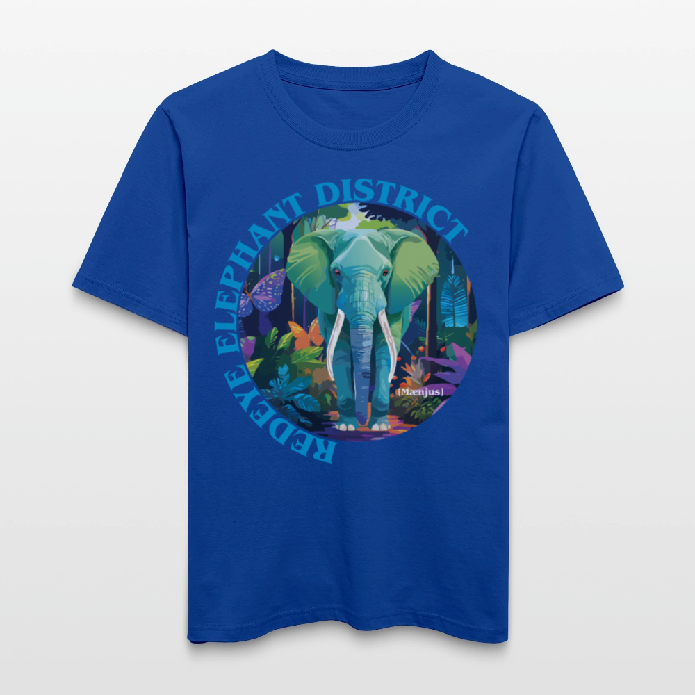 Relaxed Fit Unisex Bio-T-Shirt mit REDEYE ELEPHANT DISTRICT PRINT Vorderseite - Dunkelblau