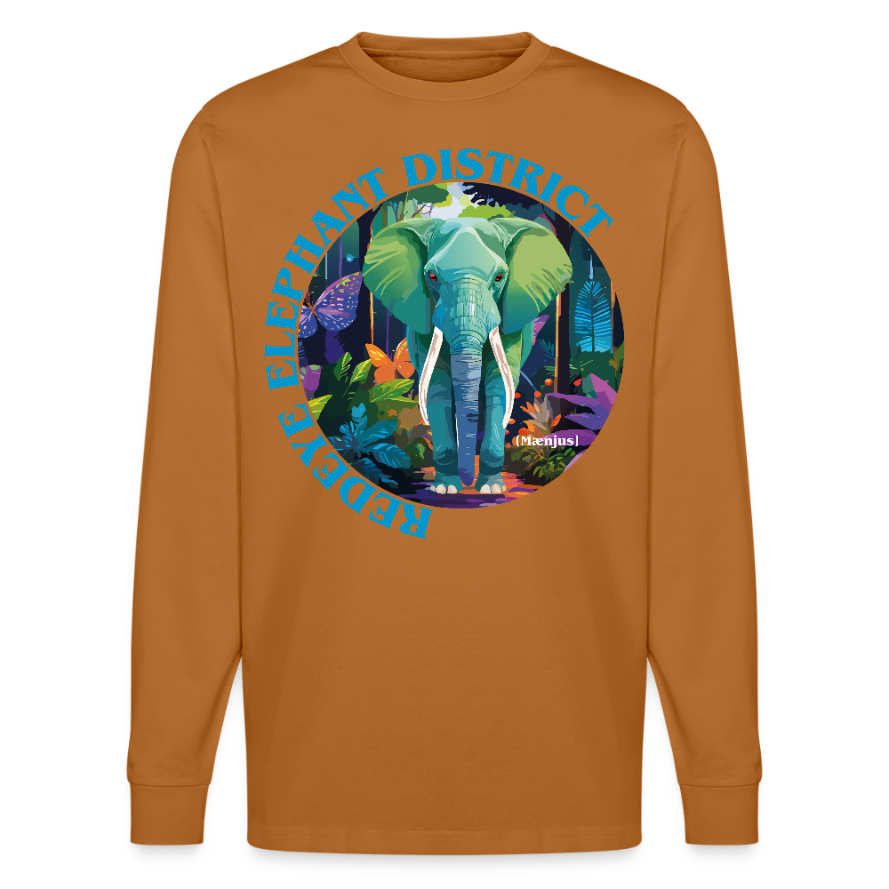 Unisex Bio-Langarmshirt mit REDEYE ELEPHANT DISTRICT PRINT - Herbstorange