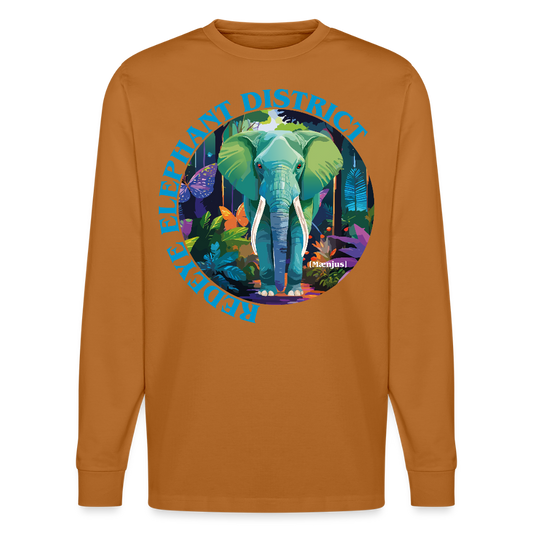 Unisex Bio-Langarmshirt mit REDEYE ELEPHANT DISTRICT PRINT - Herbstorange
