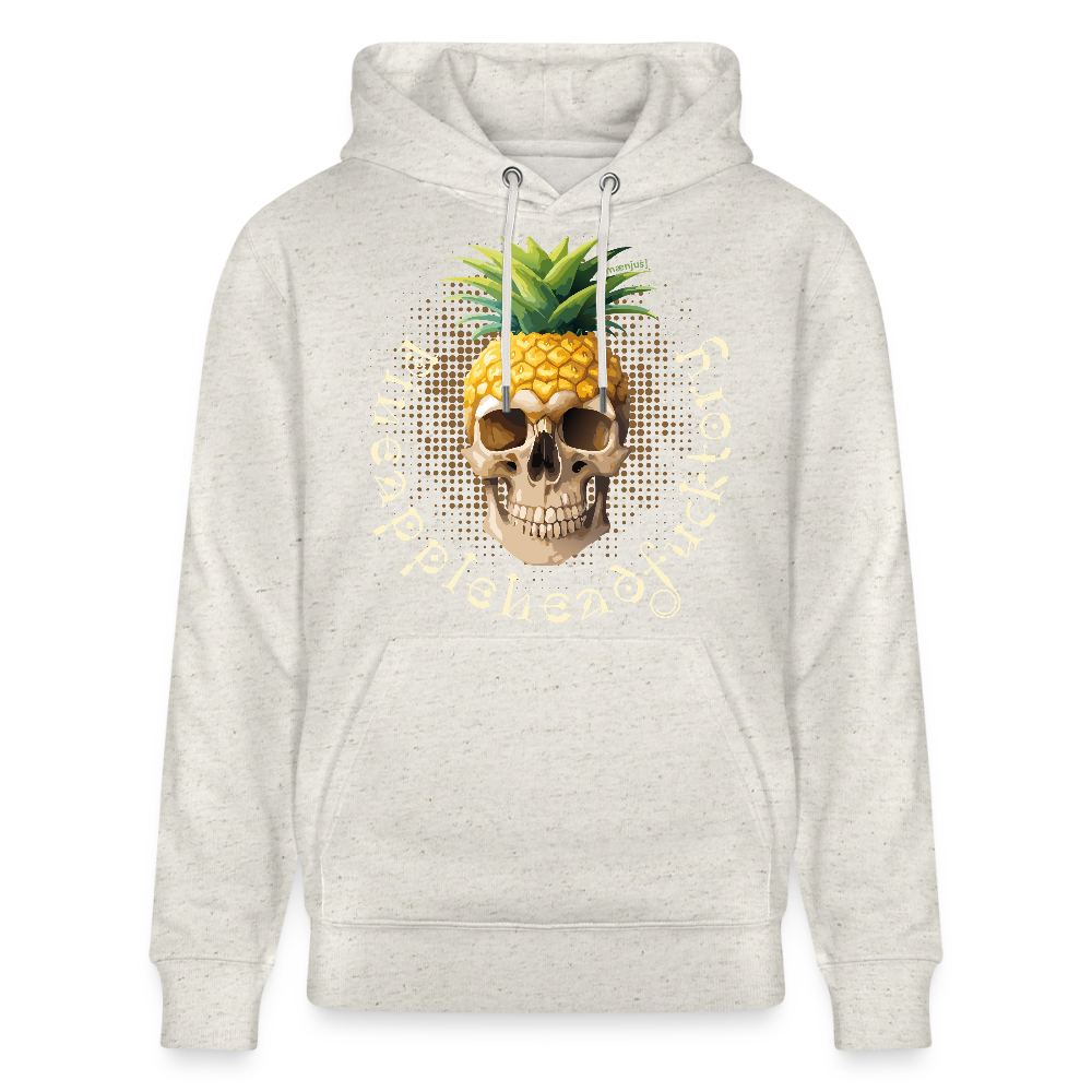 Unisex Hoodie mit PINEAPPLE SKULL PRINT - Beige meliert