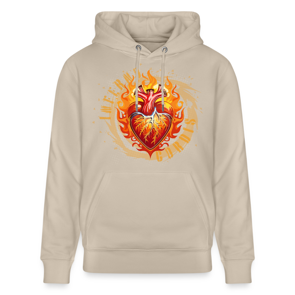 Unisex Bio-Hoodie mit FEUERHERZ PRINT - Beige