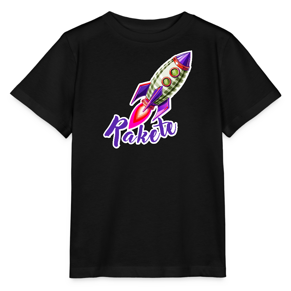 MNJS KIDS Bio T-Shirt mit RAKETE PRINT - Schwarz