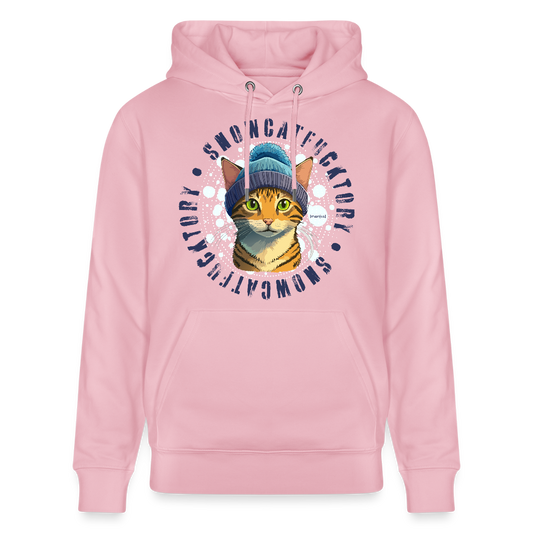 SUnisex Bio-Hoodie mit SNOWCATFUCKTORYPRINT - Hellrosa