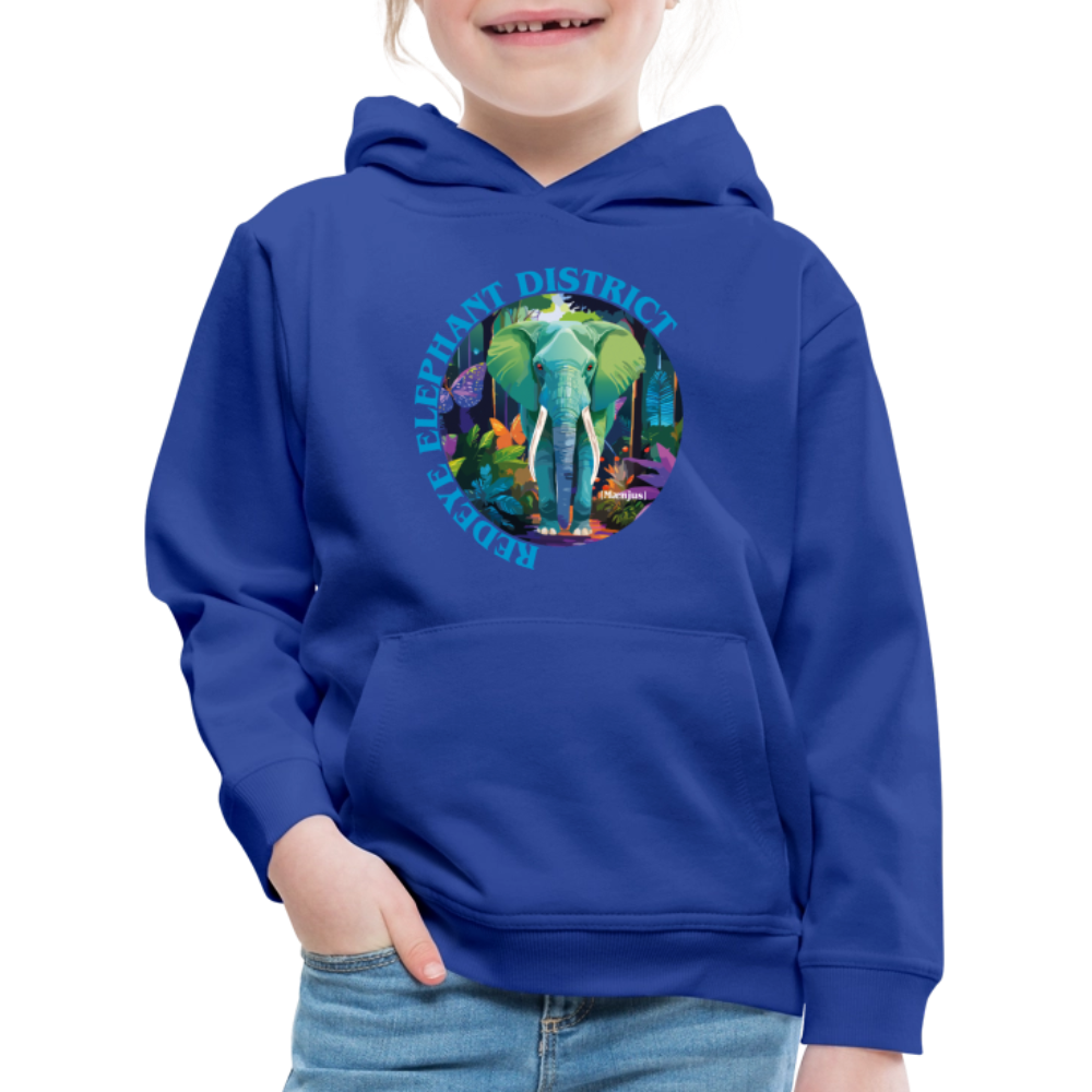 MNJS KIDS Premium Hoodie mit REDEYE ELEPHANT DISTRICT PRINT - Royalblau