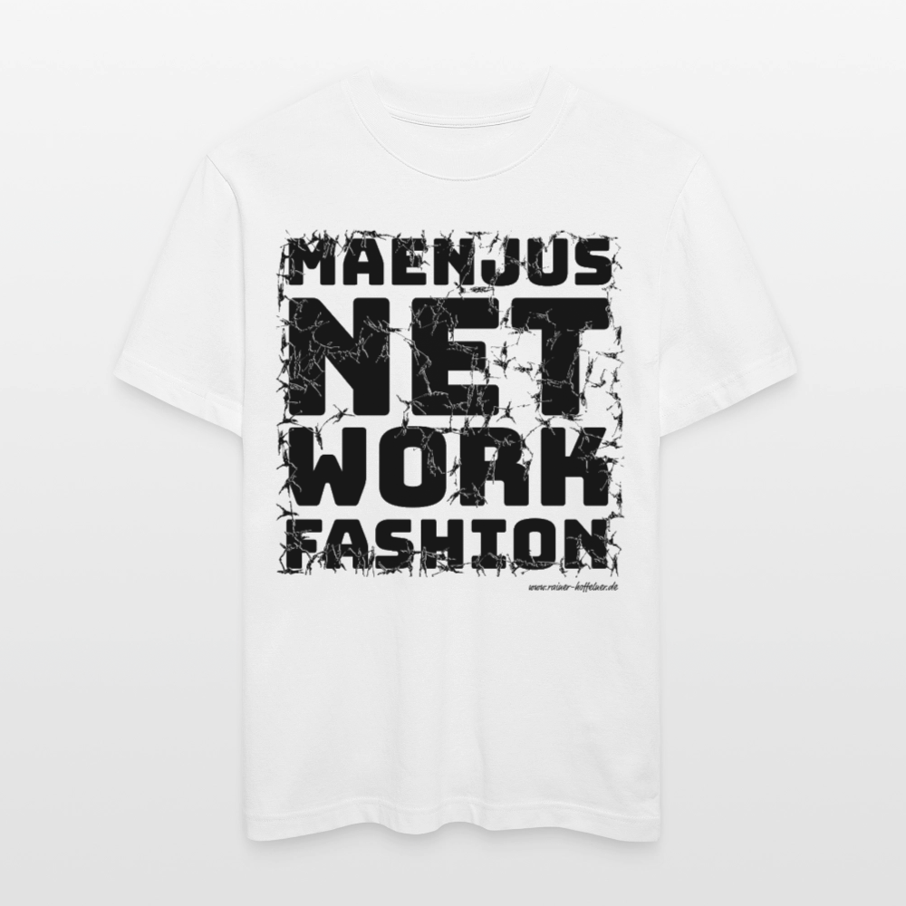 Unisex Bio-T-Shirt mit MAENJUS NETWORK FASHION PRINT - Weiß