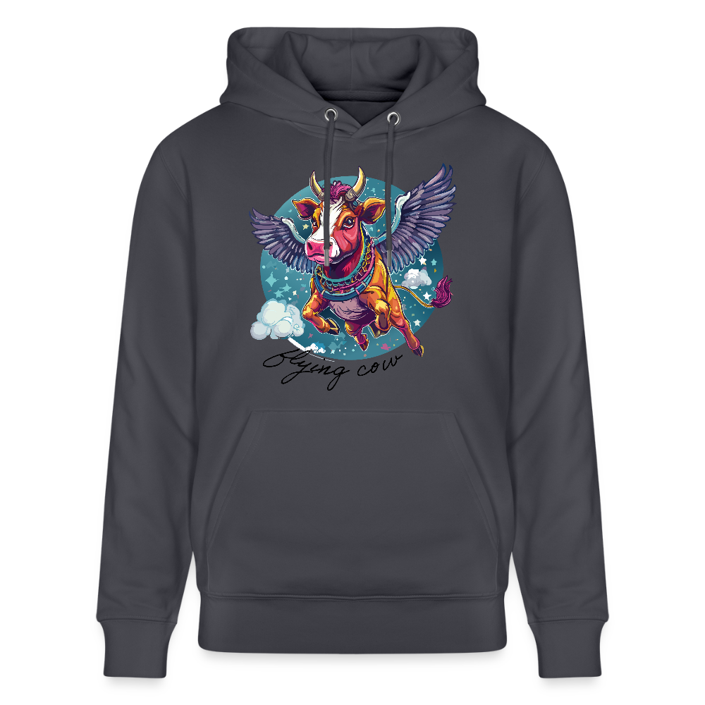 Unisex Hoodie mit FLYING COW PRINT - Indigoblau