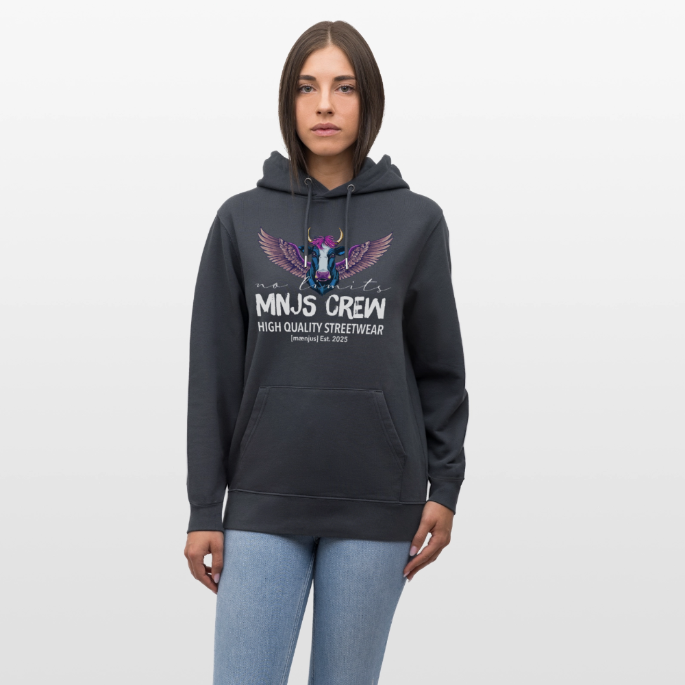 Unisex Bio-Hoodie mit MNJS CREW no limits PRINT - Indigoblau