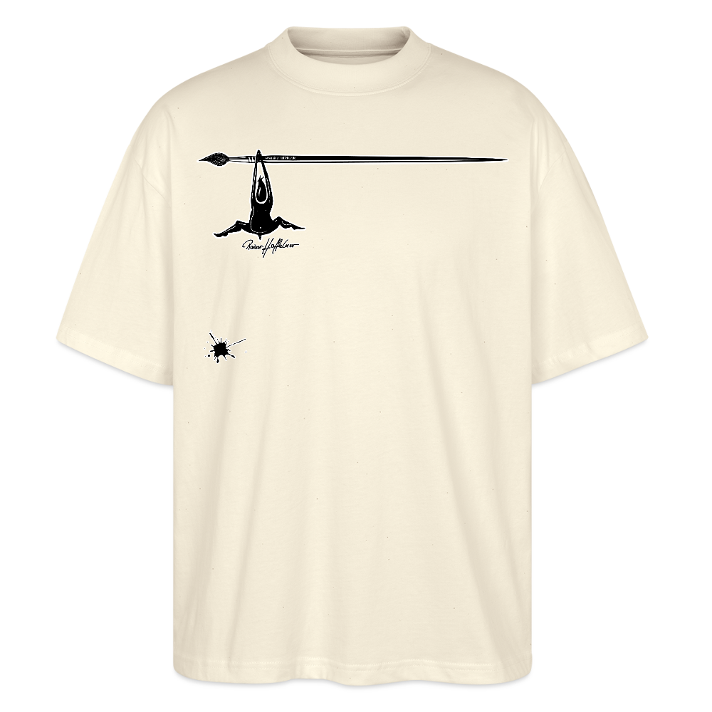 Oversized Unisex T-Shirt mit MÄNNLE PRINT - Weißgrau