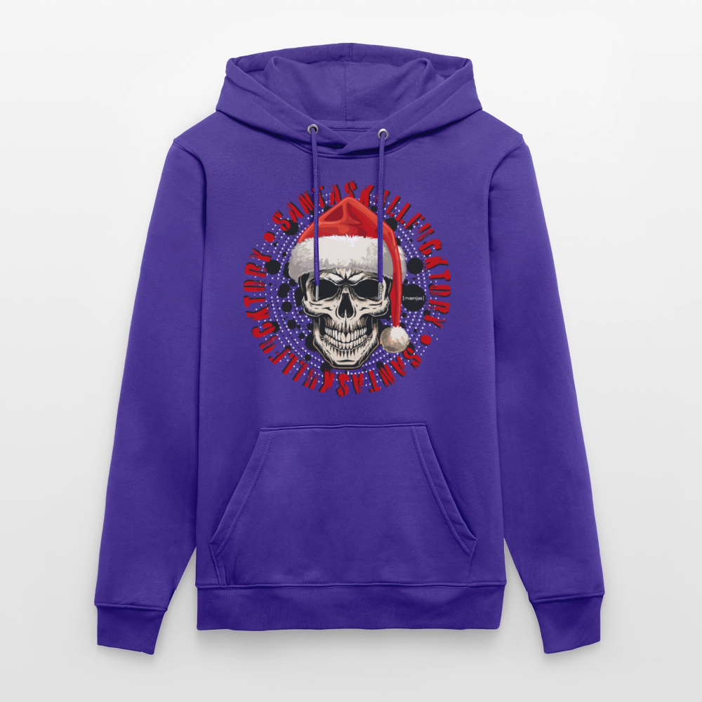Unisex Bio-Hoodie mit SANTASKULL FUCKTORY PRINT - Purple Love