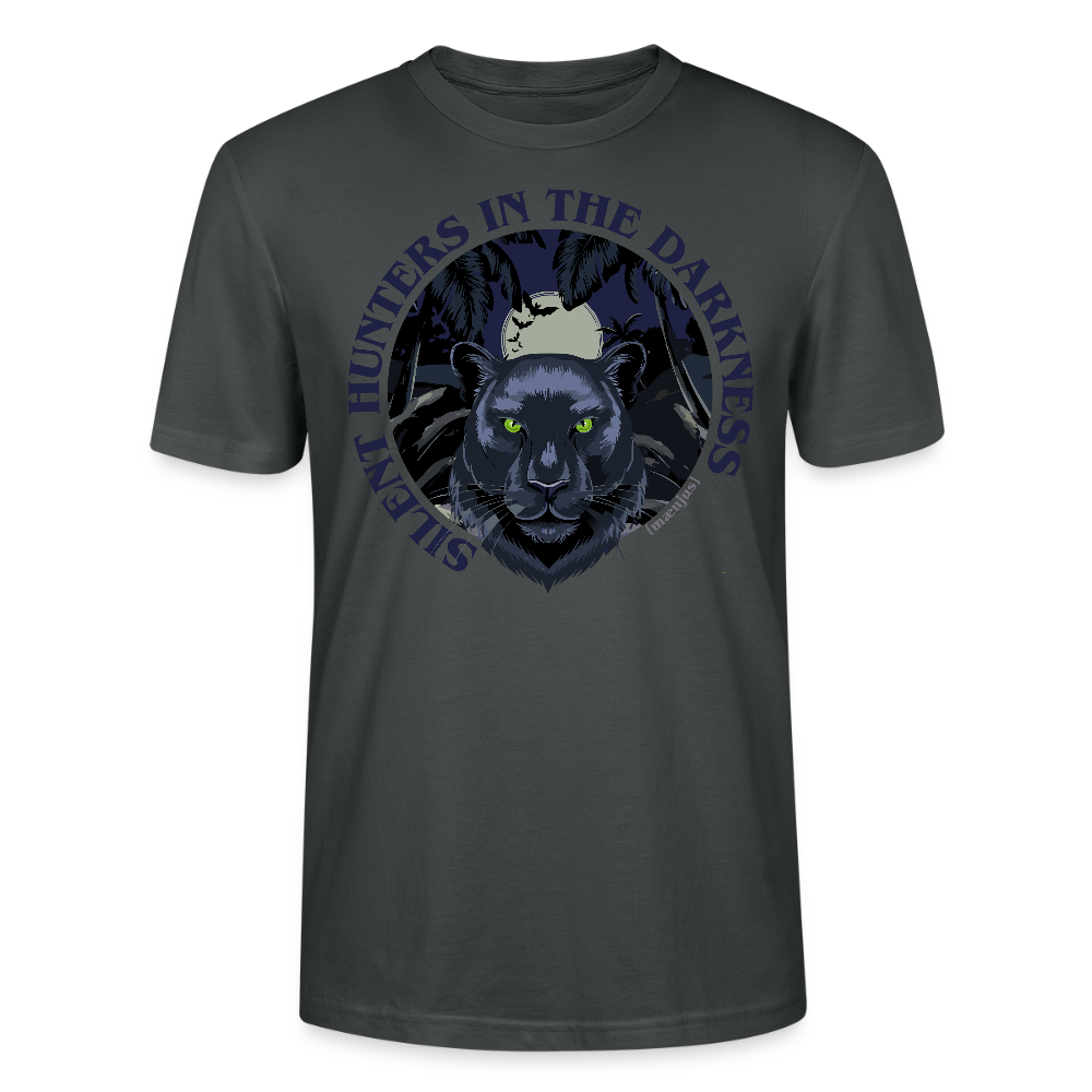 Unisex T-Shirt mit SILENT HUNTERS IN THE DARKNESS PRINT Vorderseite - Anthrazit