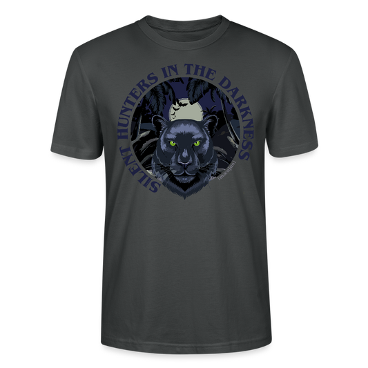 Unisex T-Shirt mit SILENT HUNTERS IN THE DARKNESS PRINT Vorderseite - Anthrazit