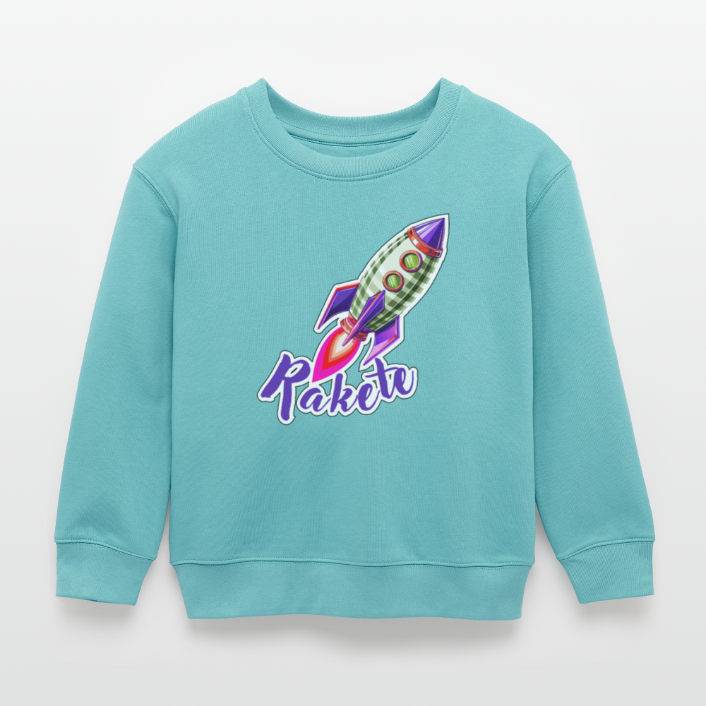 MNJS KIDS Mini Changer Bio Sweatshirt mit RAKETE PRINT - Pastelltürkis
