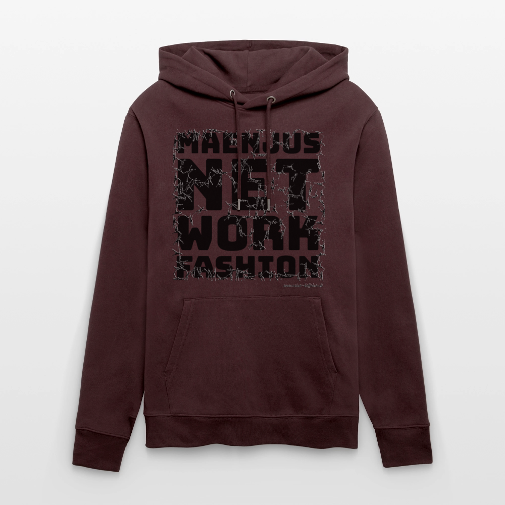 Unisex Bio-Hoodie mit MAENJUS NETWORK FASHION PRINT - Maroon