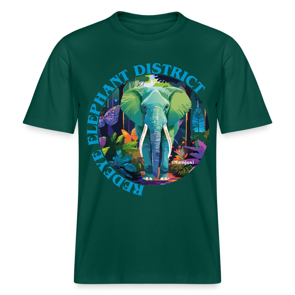Relaxed Fit Unisex Bio-T-Shirt mit REDEYE ELEPHANT DISTRICT PRINT Vorderseite - Forest