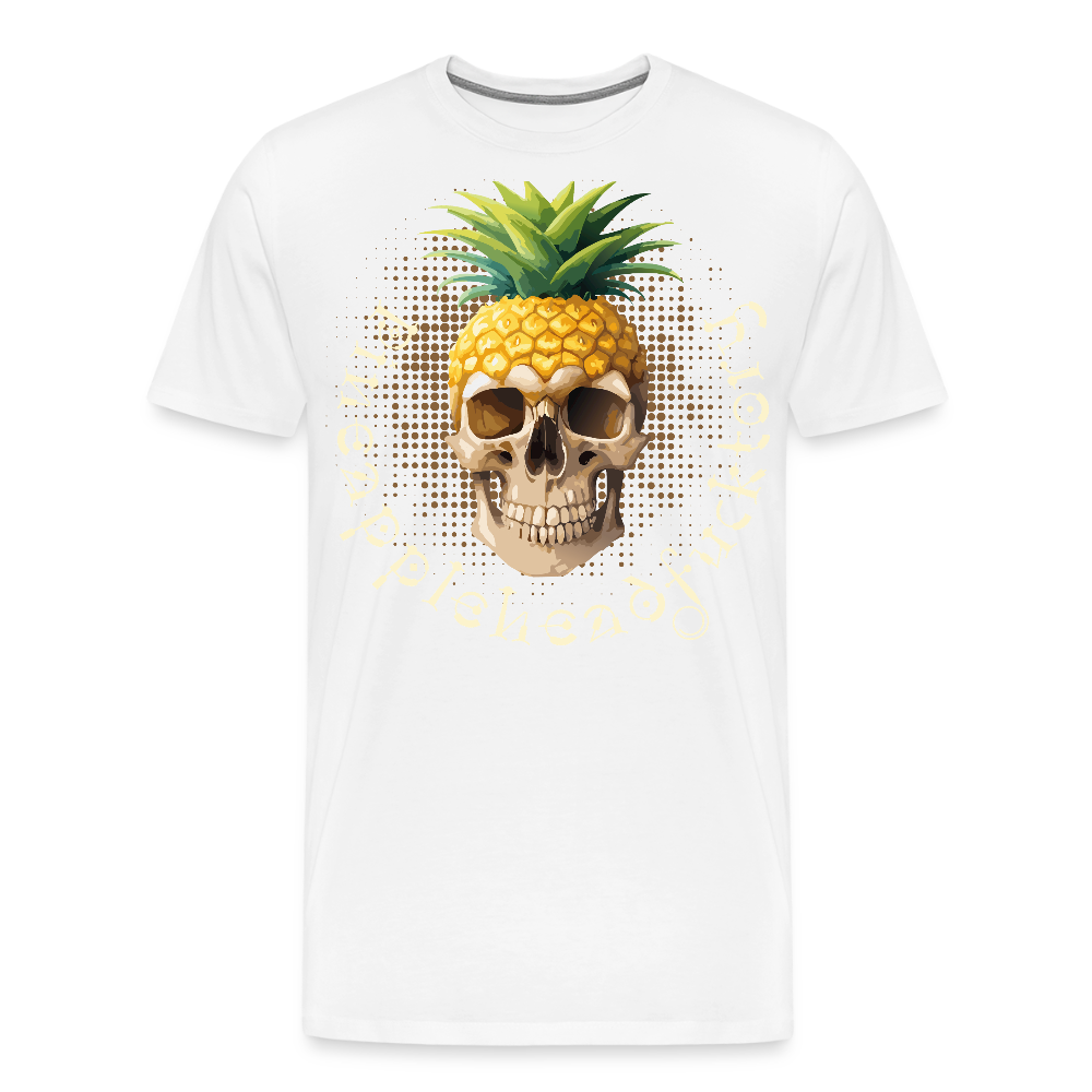 Männer Premium T-Shirt mit PINEAPPLEHEAD SKULL PRINT - Weiß