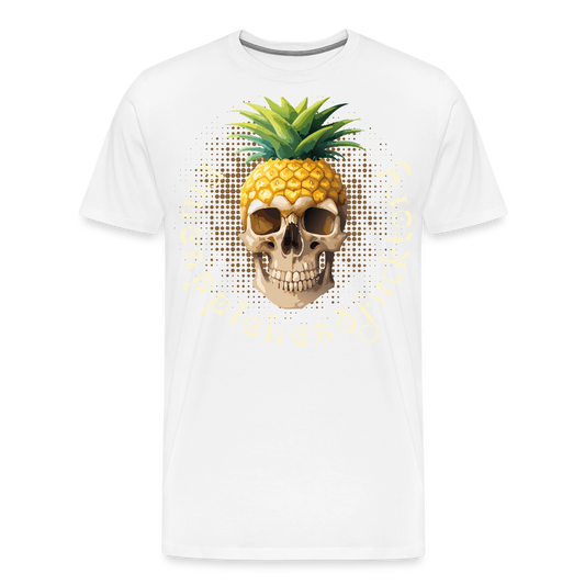 Männer Premium T-Shirt mit PINEAPPLEHEAD SKULL PRINT - Weiß