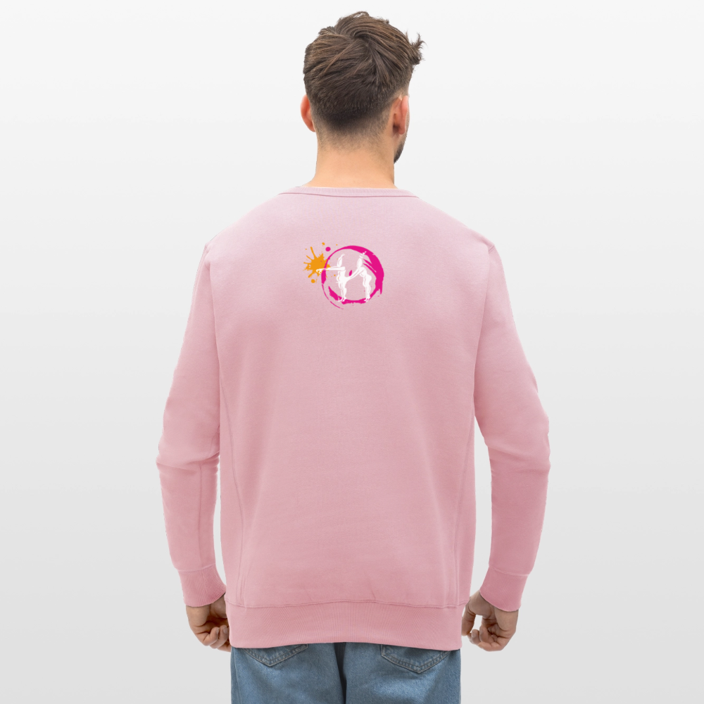 Unisex Bio-Sweatshirt mit ES ESKALIERT EH PRINT - Hellrosa