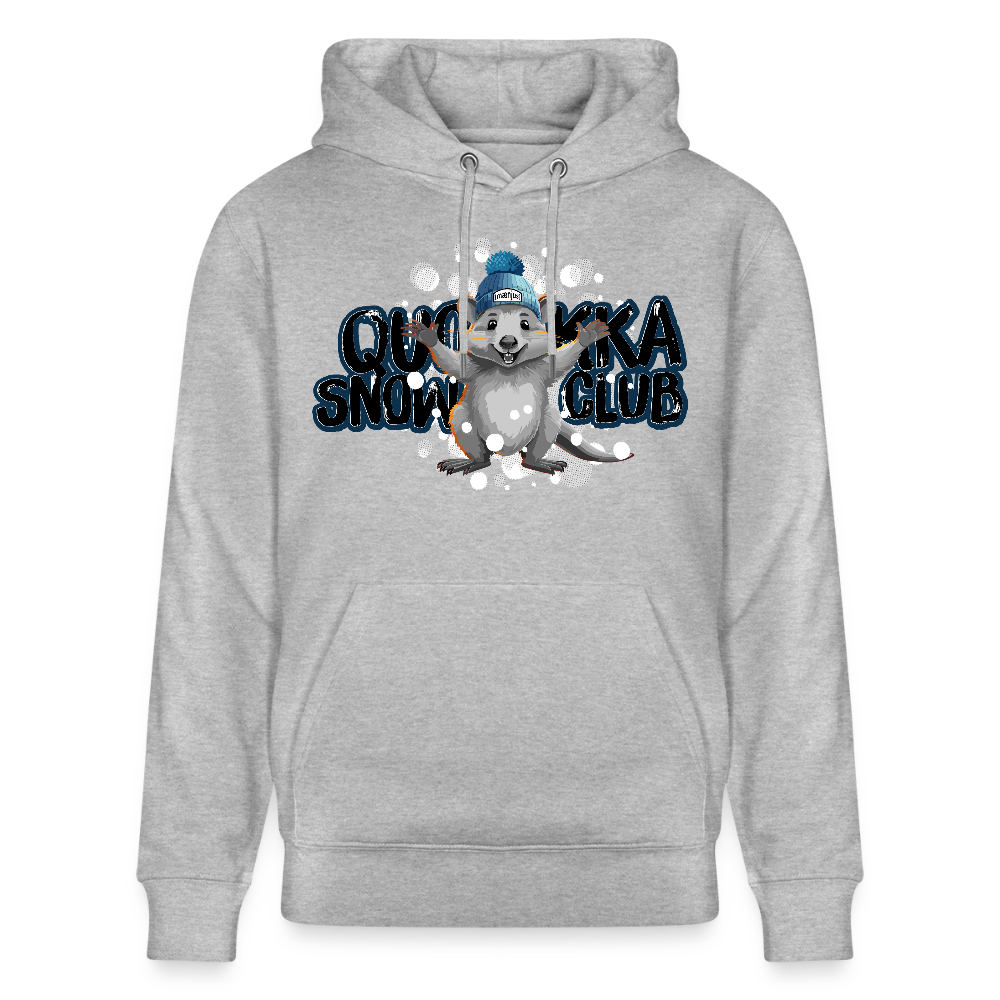 Unisex Bio-Hoodie mit QUOKKA SNOWCLUB PRINT - Grau meliert