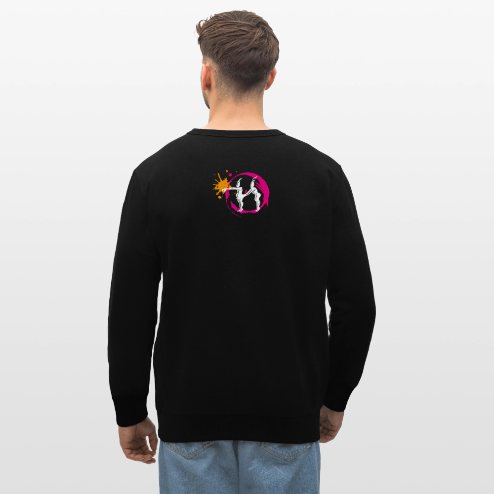 Unisex Bio-Sweatshirt mit ES ESKALIERT EH PRINT - Schwarz