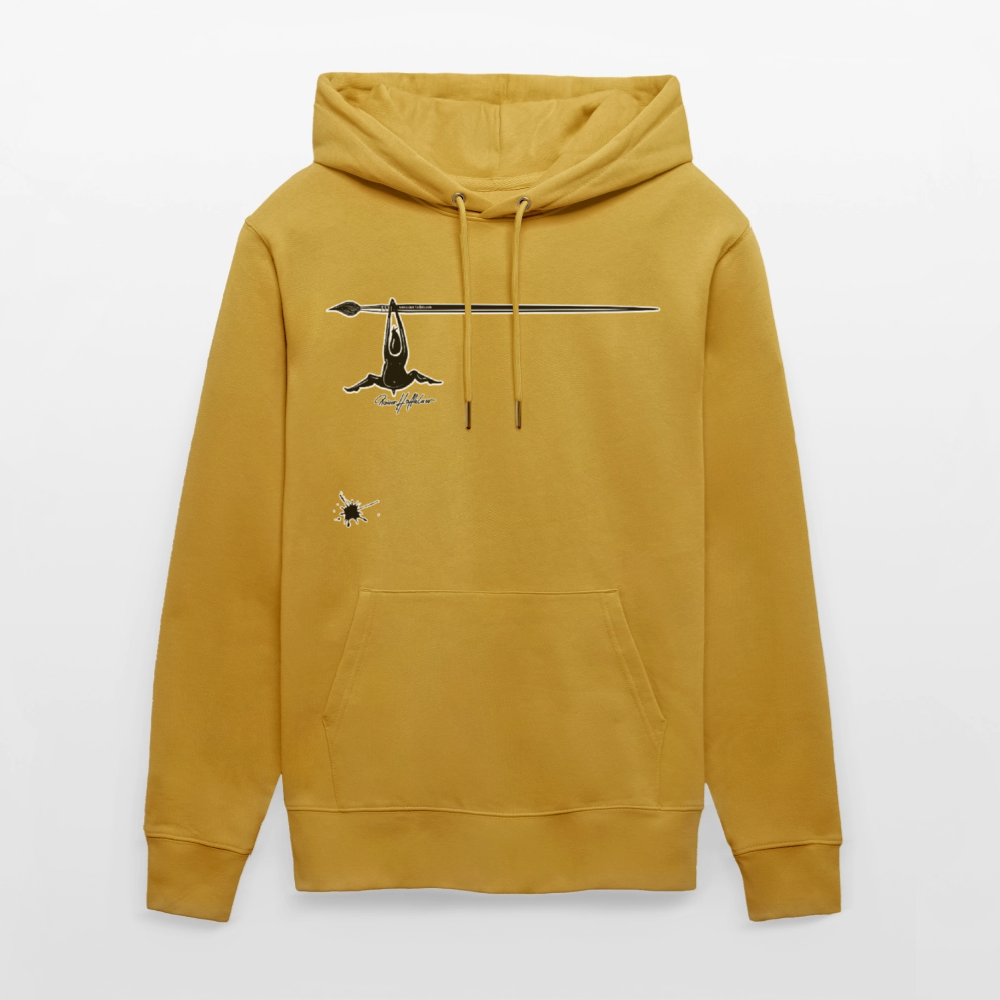 Unisex Hoodie mit TUSCHEMÄNNCHEN PRINT - Ocker