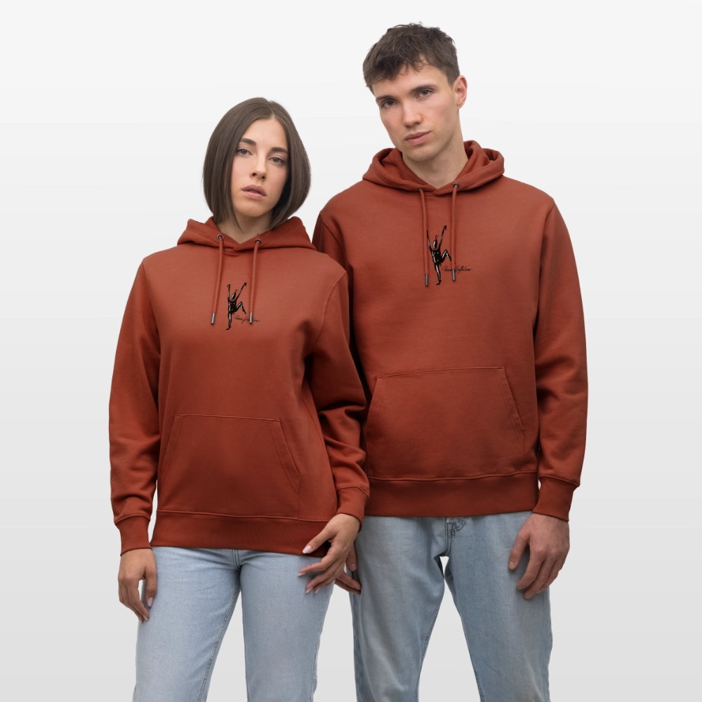 Unisex Bio-Hoodie mit TUSCHEMÄNNCHEN PRINT - Terrakotta
