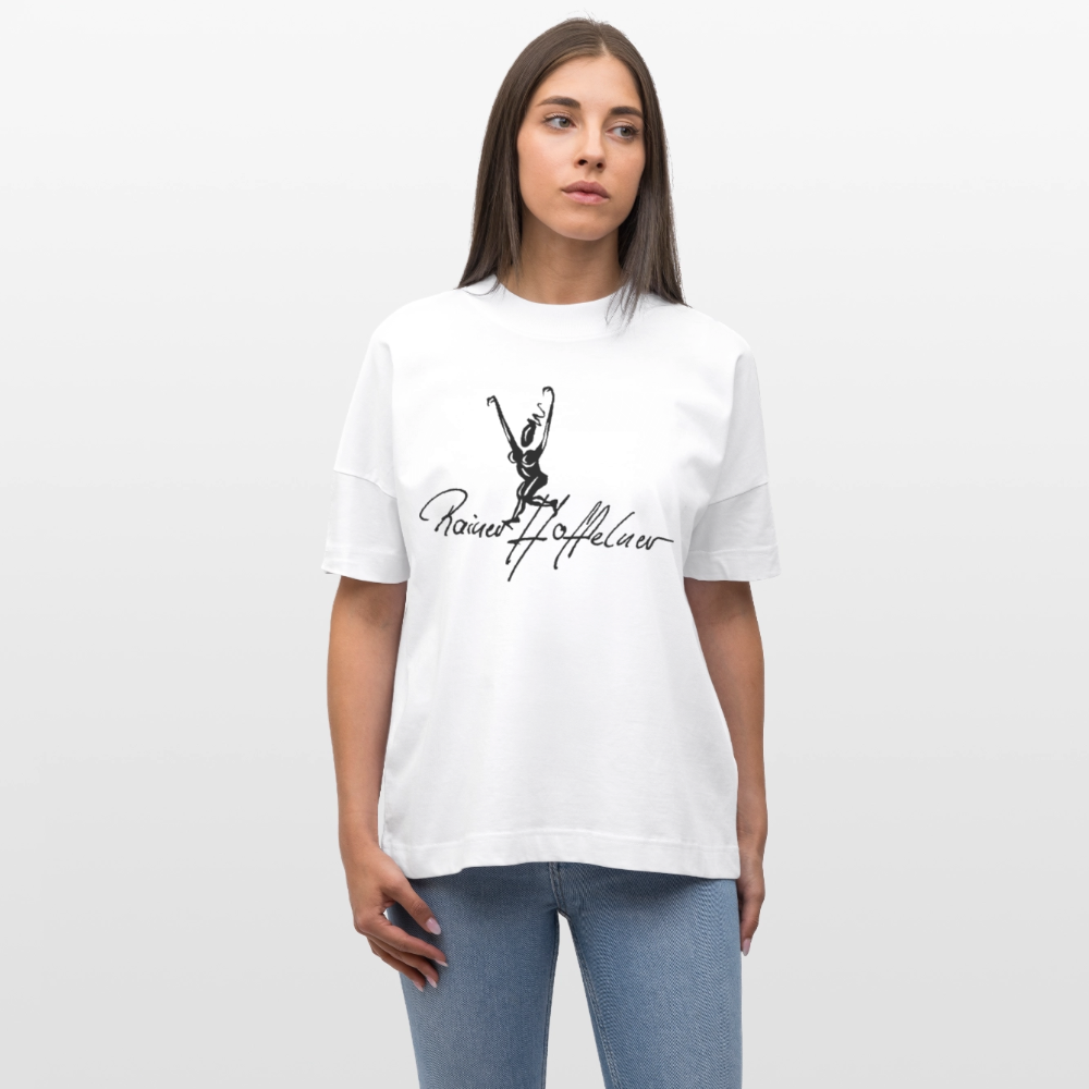 Oversized Unisex T-Shirt mit TUSCHEWEIBCHEN PRINT - Weiß