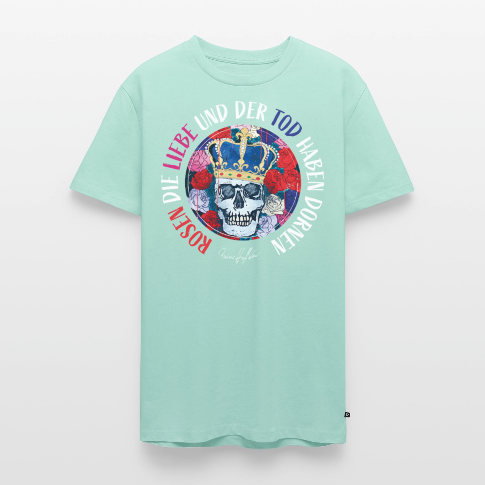 Männer Premium T-Shirt mit ROSEN DIE LIEBE UND DER TOD HABEN DORNEN PRINT - Mint