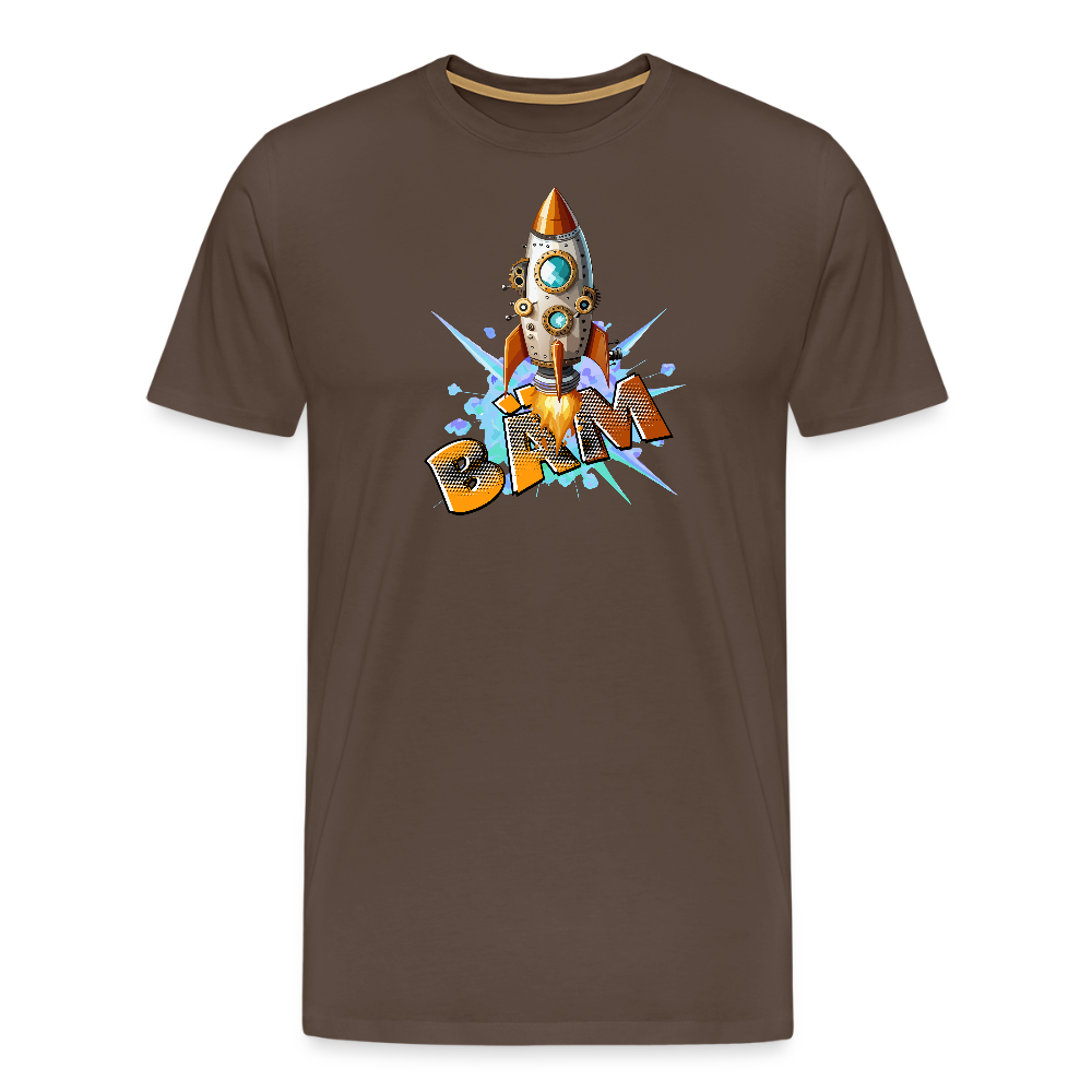 Männer Premium T-Shirt mit RAKETE PRINT - Edelbraun