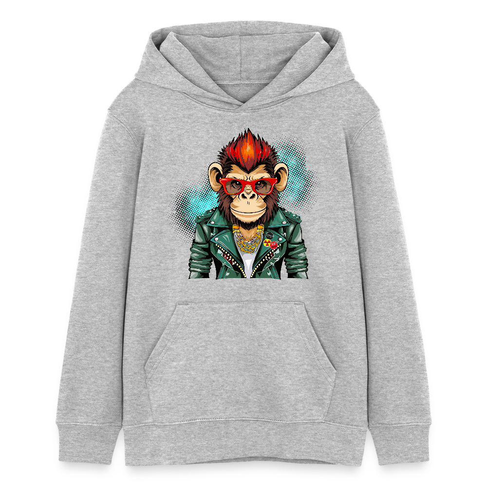 MNJS TEENS Bio-Hoodie mit MONKEY PRINT - Grau meliert