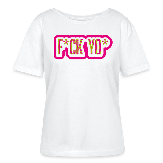 Frauen T-Shirt mit F*CK YO* PRINT - Weiß