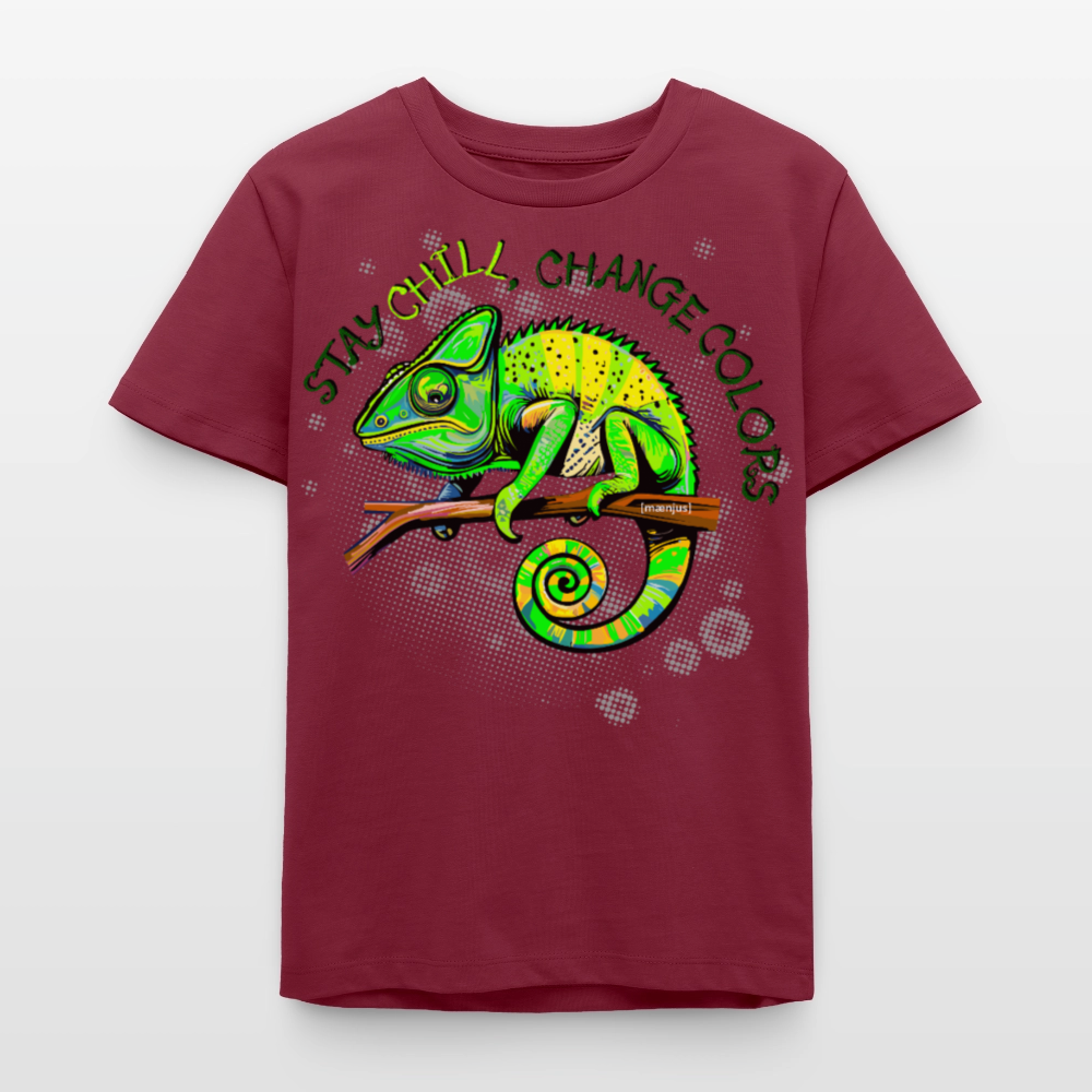 MNJS TEENS Bio T-Shirt mit CAMAELEON PRINT - Burgunderrot