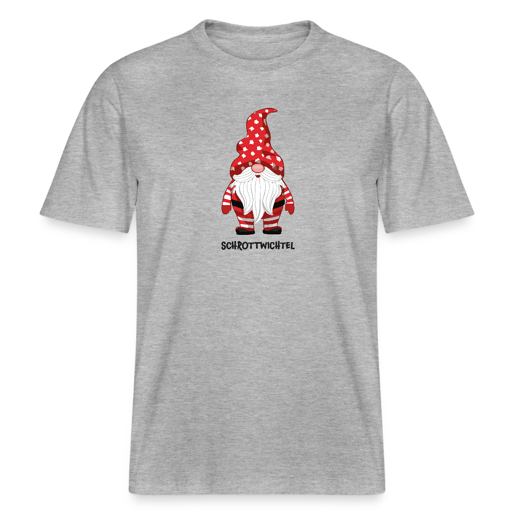 Unisex Bio-T-Shirt mit SCHROTTWICHTEL PRINT - Grau meliert