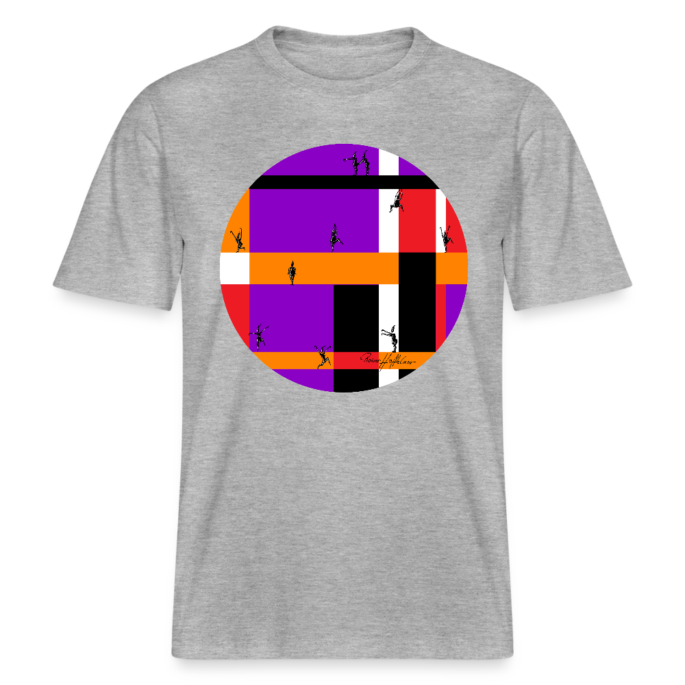 Relaxed Fit Unisex Bio-T-Shirt mit DYNAMIC FIELDS PRINT - Grau meliert
