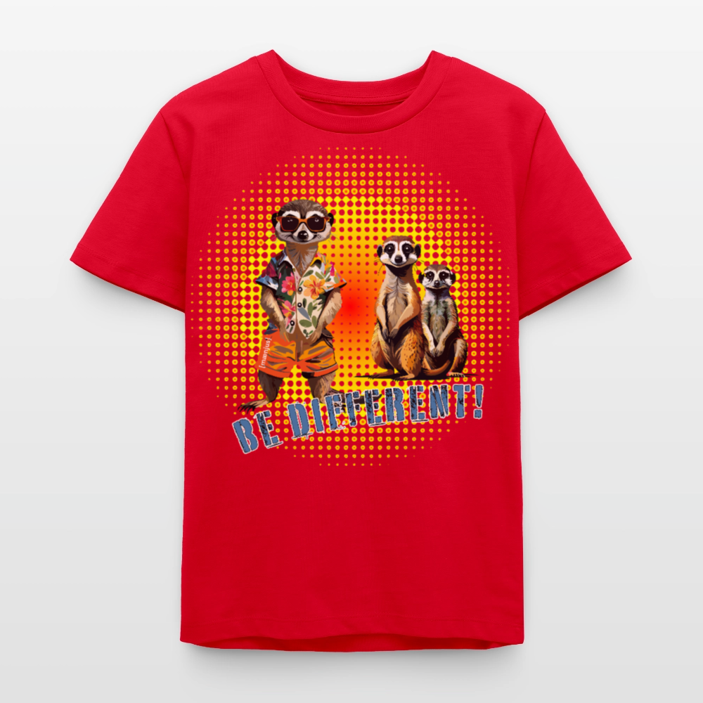 MNJS TEENS Bio T-Shirt mit BE DIFFERENT PRINT - Rot