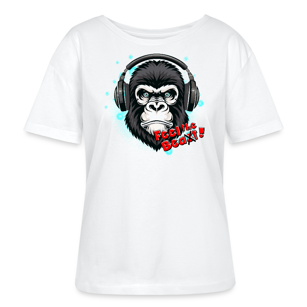Frauen T-Shirt mit FEEL THE BEA(S)T PRINT - Weiß
