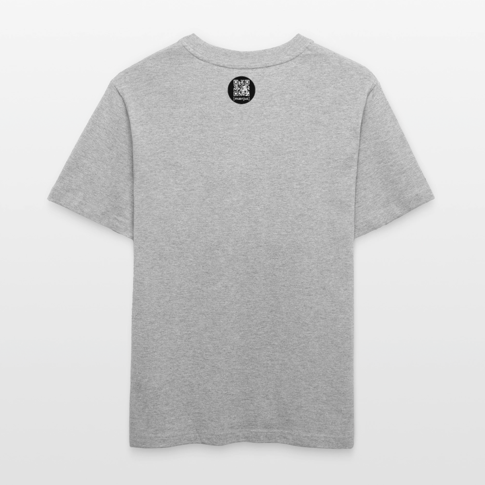 Unisex Bio-T-Shirt mit FEUERHERZ LILA PRINT - Grau meliert
