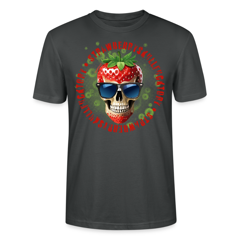 Unisex T-Shirt mit STRAWBERRY SKULL PRINT Vorderseite - Anthrazit