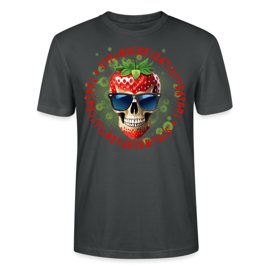 Unisex T-Shirt mit STRAWBERRY SKULL PRINT Vorderseite - Anthrazit
