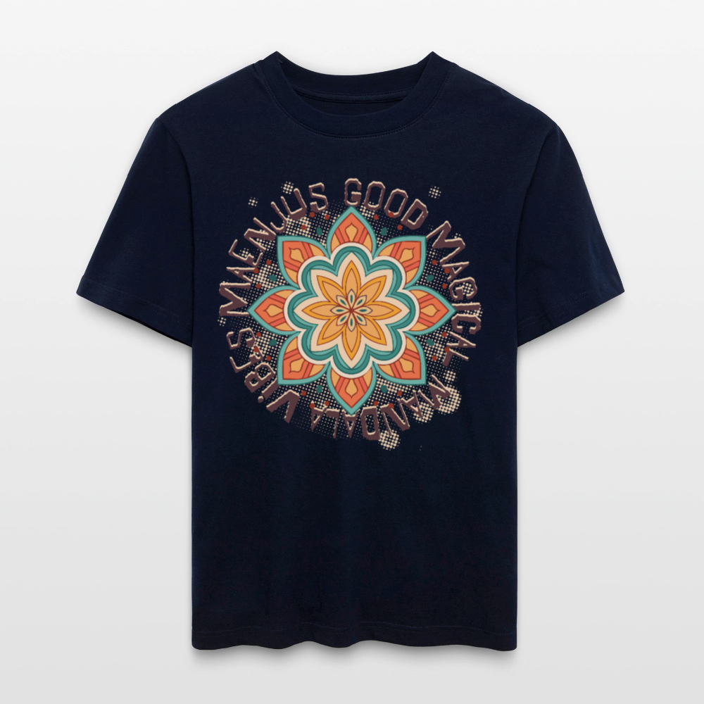 Unisex Bio-T-Shirt mit MANDALA VIBES PRINT - Navy