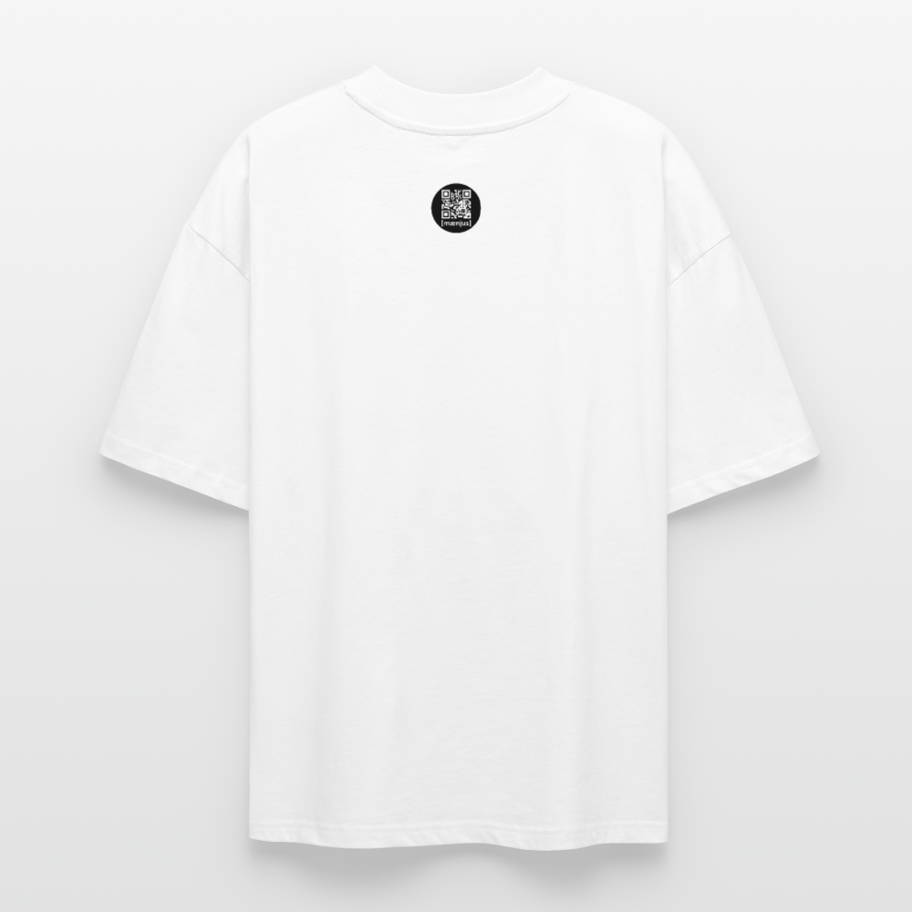 Oversized Unisex Bio T-Shirt mit SANTASKULL FUCKTORY PRINT - Weiß