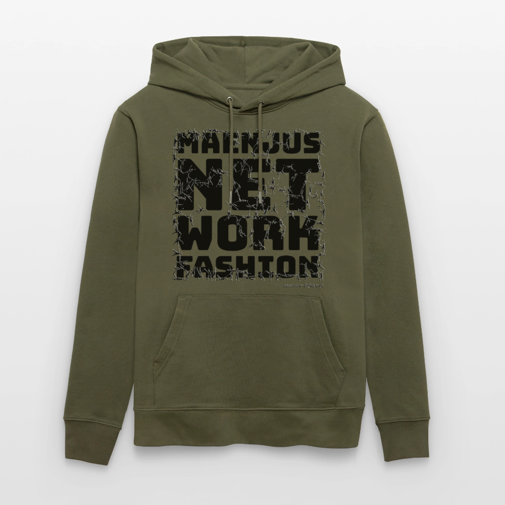 Unisex Bio-Hoodie mit MAENJUS NETWORK FASHION PRINT - Khaki Grün