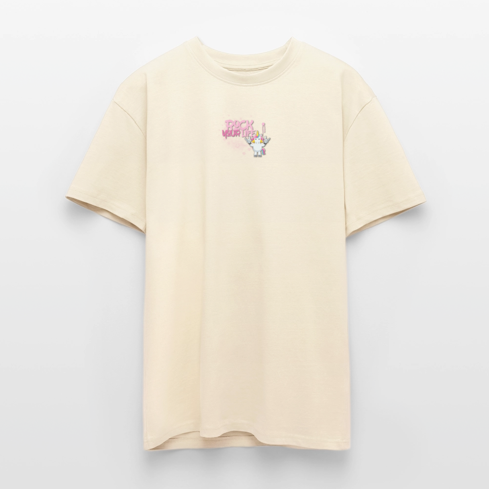 Heavy Oversize T-Shirt mit ROCK YOUR LIFE PRINT - Creme