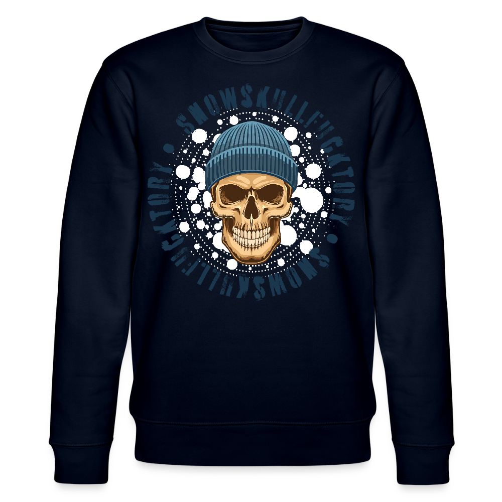 Unisex Bio-Sweatshirt mit SNOWSKULL PRINT - Navy