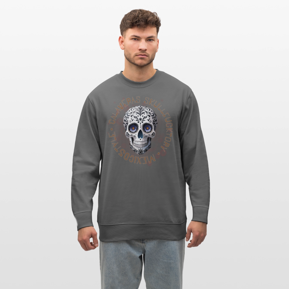 Unisex Bio-Sweatshirt mit CALAVERAS SKULL PRINT - Anthrazit