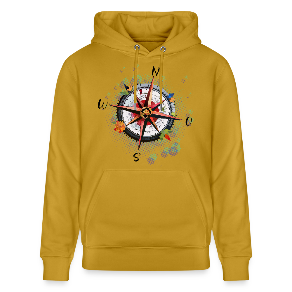 Unisex Hoodie mit WINDROSE PRINT - Ocker